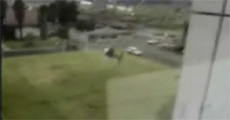 Low Flying Helicopter Hits Car